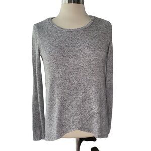 Ing blouse high/low crisscross front long sleeve rounded neckline high/low Sz S